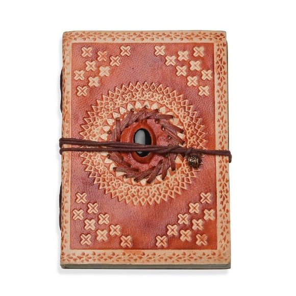 Handcrafted Leather and Cotton Journal 7 x 5 in - Picture 5 of 8